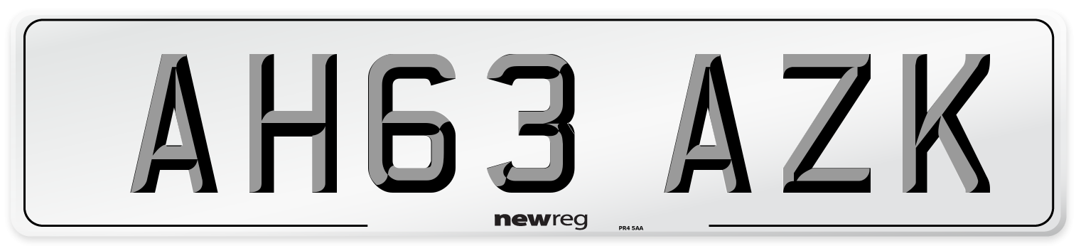AH63 AZK Number Plate from New Reg